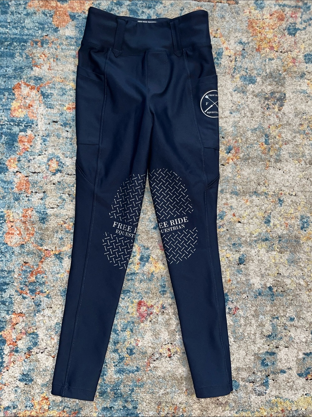 Free Ride Kids Navy Equestrian Grip Leggings